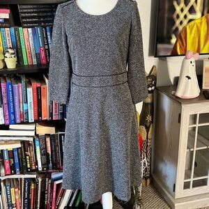 Talbots Size 6 Gray 3/4 Sleeve dress Tea dress